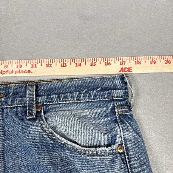 Vintage Levis 501 Jeans Mens 34x28 Blue Washout Work Pants Button Fly (Tag36x31) - Picture 4 of 13